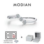 MODIAN D Color Moissanite Lab Diamond Rings 925 Sterling Silver Irregular Line Stackable Fashion Ring For Women Fine Jewelry