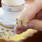 Delicate Butterfly Gold Ring 925 Sterling Silver Lucky Jewellery Women Gift