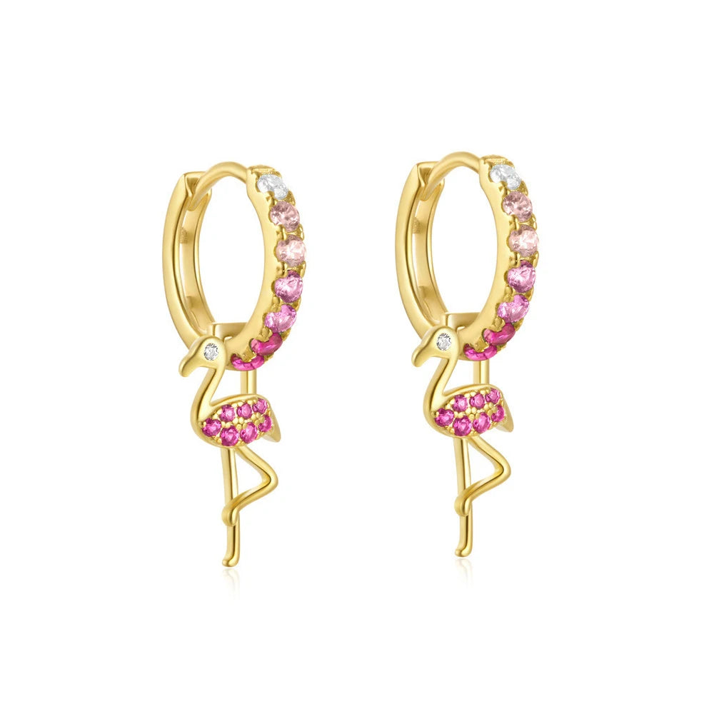 Cubic Zirconia Water Drop Hoop Earring Stainless Steel Geometry