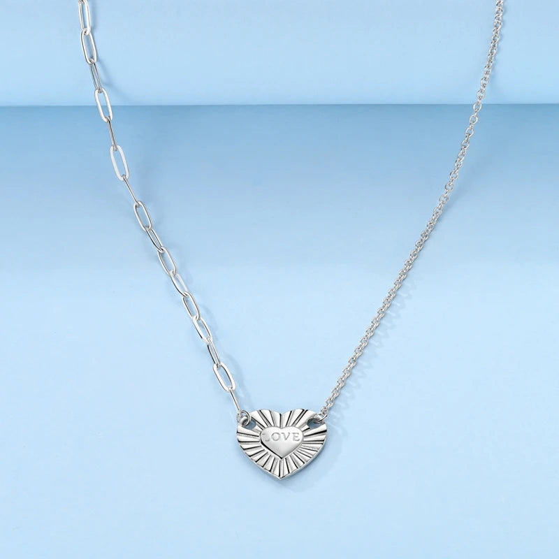 925 Sterling Silver Luminous Firefly Heart Shaped Zircon Pendant Necklace For Women Fashion Anniversary Birthday Jewelry Gifts