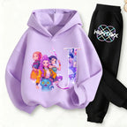Kids Kpop Demon Hunters Anime Huntrix Sweatshirt & Pants Fashion Tracksuit