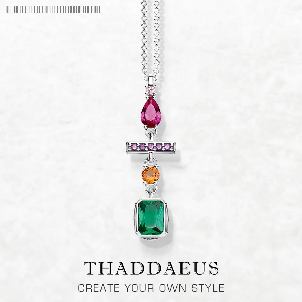 Geometrical Shapes Mix Necklace 925 Sterling Silver Classic Jewellery Gift