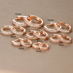 2PCS Minimal Crystal Zirconia Stainless Steel Hoop Earrings Huggie