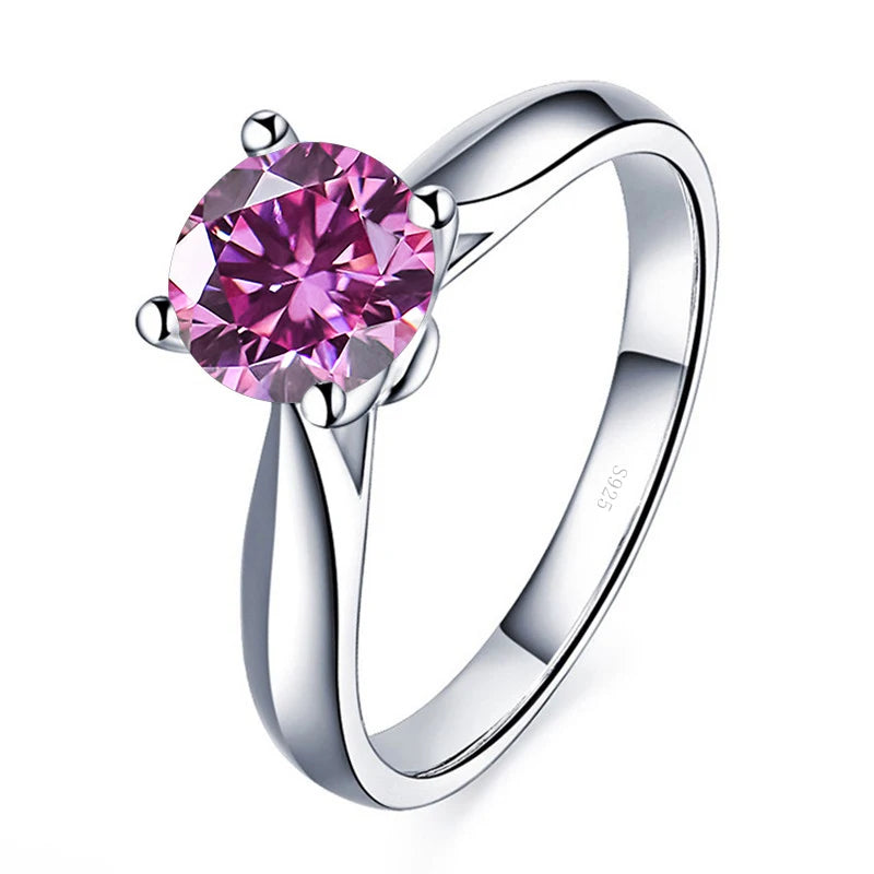 JoyceJelly 2 Carat D Color VVS Moissanite Ring with GRA Certificate Original Sterling Silver 925 Jewelry For Women Wedding Bands