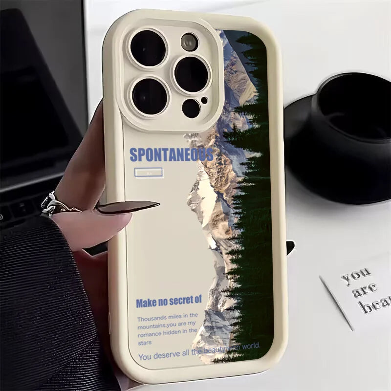Landscape Mountain Train Case for iPhone 16 15 14 13 12 11 Pro Max XR 7 8
