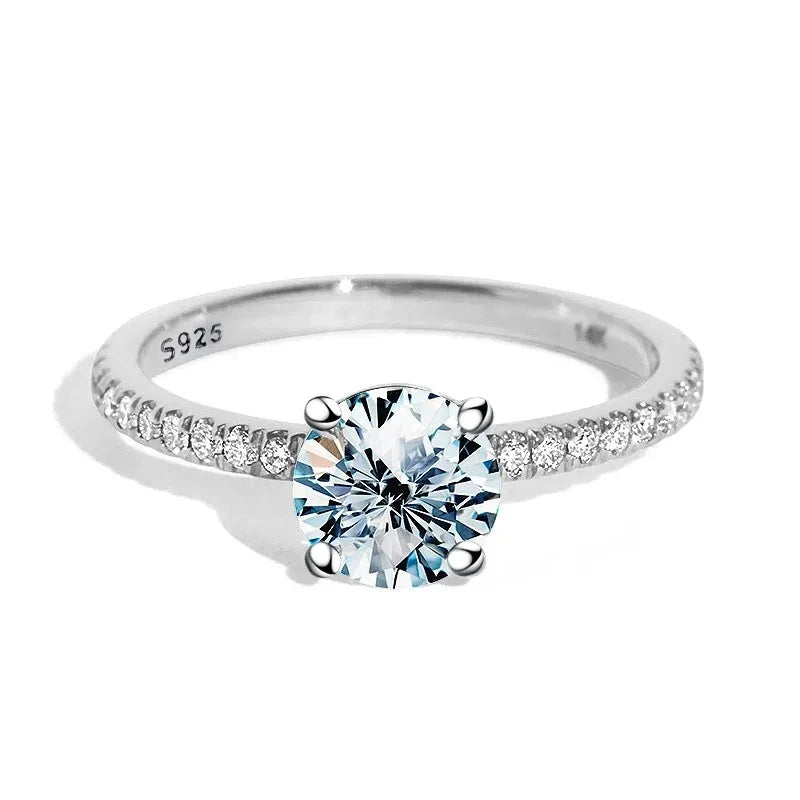 DWJ Luxury 1-5ct Moissanite Diamond Rings for Women Big Solitaire Wedding Real 925 Sterling Silver Luxury Designer Fine Jewelry