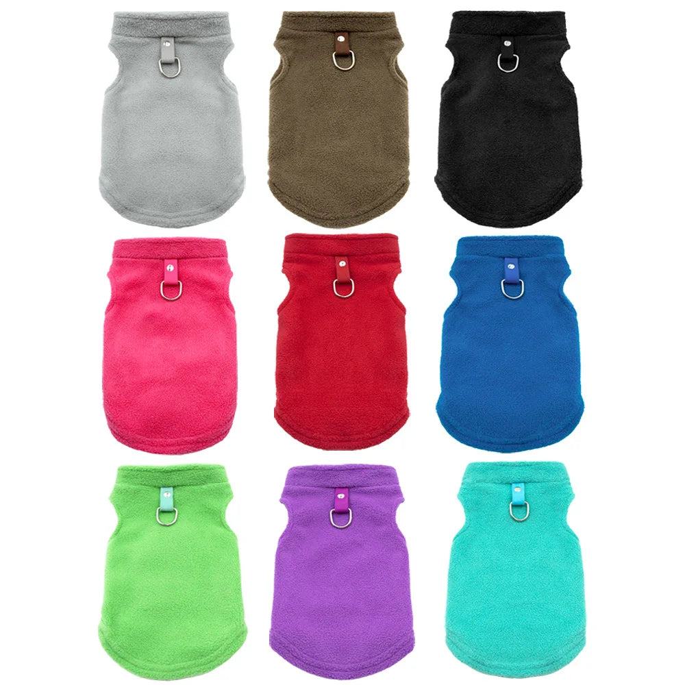 Indoor Sleeveless Fleece Pet Vest Lightweight Warm Dog Cat Clothing