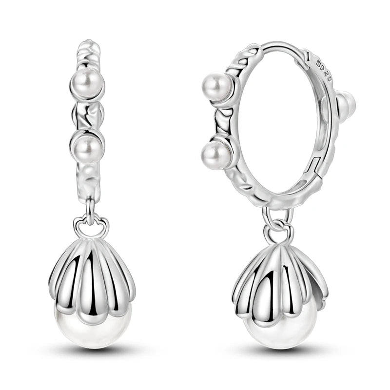 925 Sterling Silver Starry Love Tail Hoop Earrings Women's Jewellery Gift