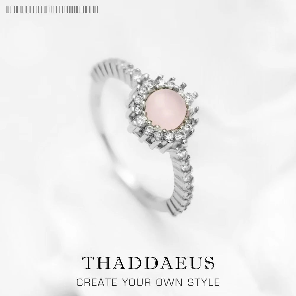Shimmering Stone Ring 925 Sterling Silver Winter Fine Jewellery Romantic Gift