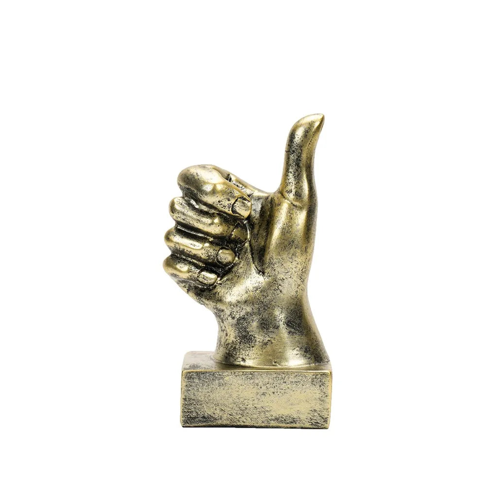 Resin Gesture Hand Finger Figurines Sculpture Retro Ornament Shop Interior Decor