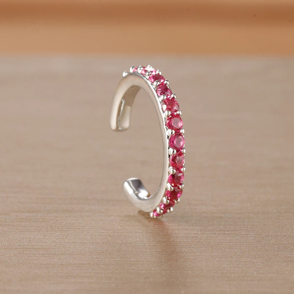 1PC Simple Metal Crystal Ear Cuff Non Piercing Fake Cartilage Clip