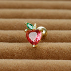 12 Styles Crystal Zircon Mini Fruit Stud Earrings Stainless Steel