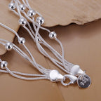 Chain Beads Bracelet 925 Sterling Silver Cute Women Lady Fashion Jewellery