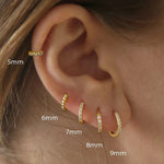 1 Pair Stainless Steel Cubic Zirconia Minimal Hoop Earrings Huggie