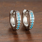 Simple Stainless Steel Huggie Small Hoop Earring 8mm Zirconia Piercing