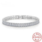 18cm Light Luxury Color Crystal Bracelet 925 Sterling Silver Women Fashion