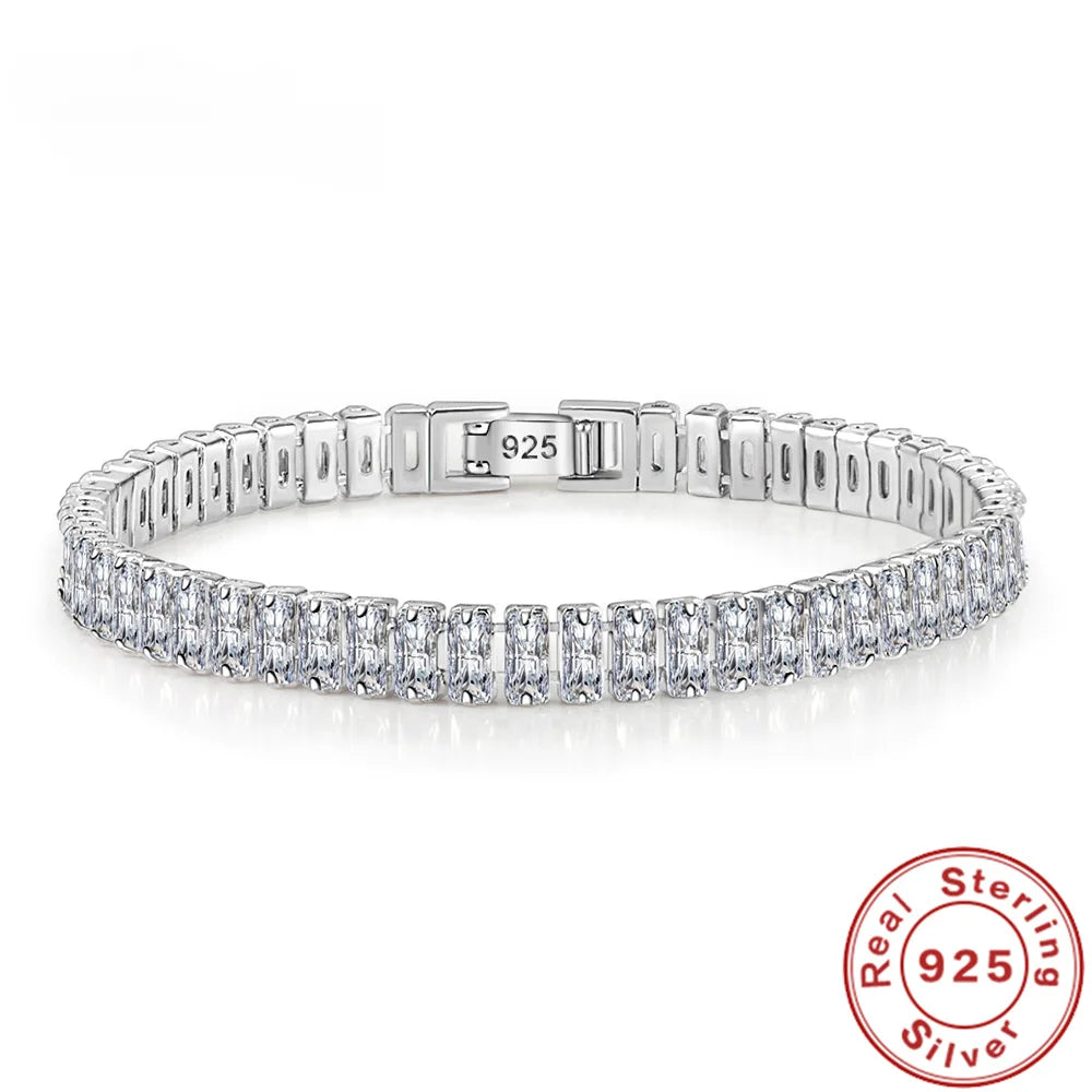 18cm Light Luxury Color Crystal Bracelet 925 Sterling Silver Women Fashion