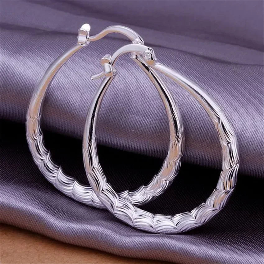 925 Sterling Silver Wedding Earrings Women Gold Color Fashion Jewellery Gift