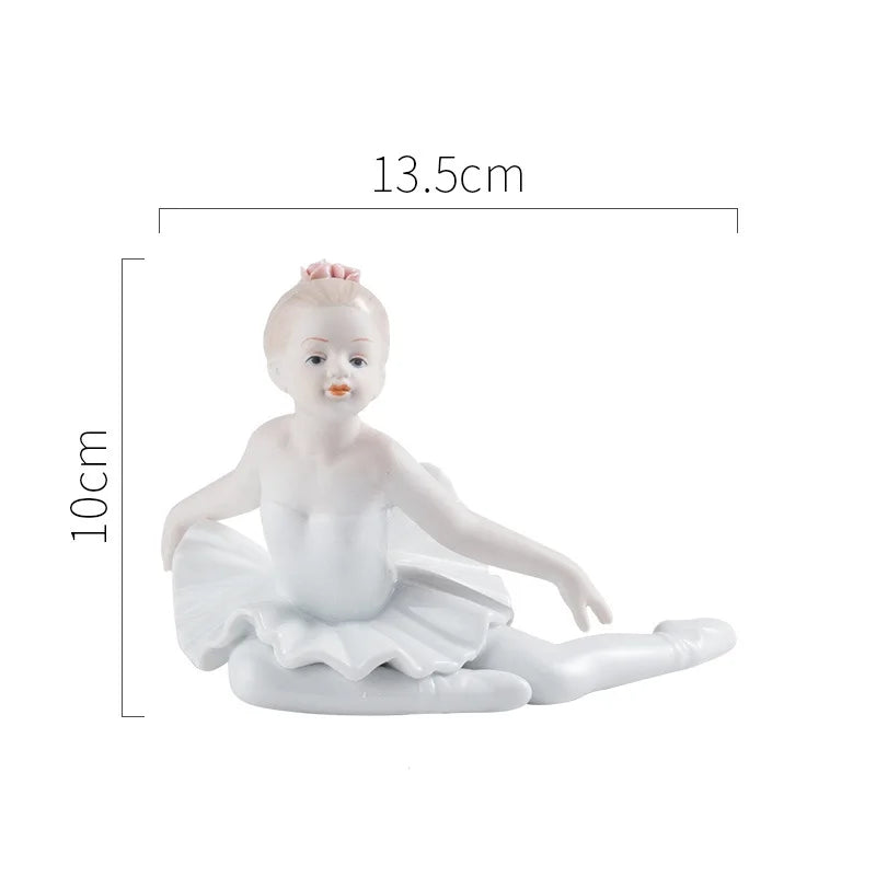 Ceramic Ballet Girl Figurine Doll Interior Home Decoration Living Room Creative Gift