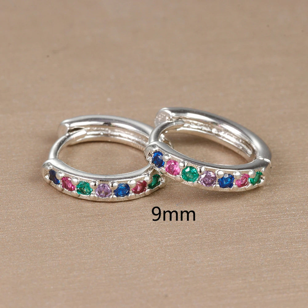 1 Pair Stainless Steel Cubic Zirconia Minimal Hoop Earrings Huggie