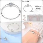925 Silver 17-20CM Heart Pave Zirconia Original Bracelets Infinity Bracelet Fit DIY Charms Bead Birthday Jewelry Gifts Hot Sale