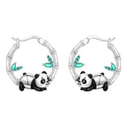 925 Sterling Silver Double Layer Pet Paw Print Drop Earrings Fashion Gift