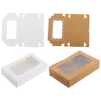30 Pieces Kraft Bakery Box with Clear Window Cookie Box Bakery Candy Box for Pastry Biscuit Macaron Pie Candy Donuts