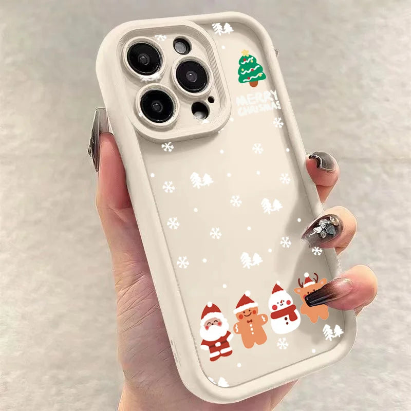 Christmas Santa Elk Case for iPhone 17 16 15 14 13 12 11 Pro Max XR 7 8 Plus