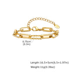 Two Tone Twist Link Paperclip Bracelet for Women, Chunky Stainless Steel Bracelet Adjustable Link, 18k Gold Plated Jewelry