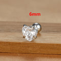 1PC Fashion Zircon Heart Helix Tragus Piercing Stud Earrings Steel