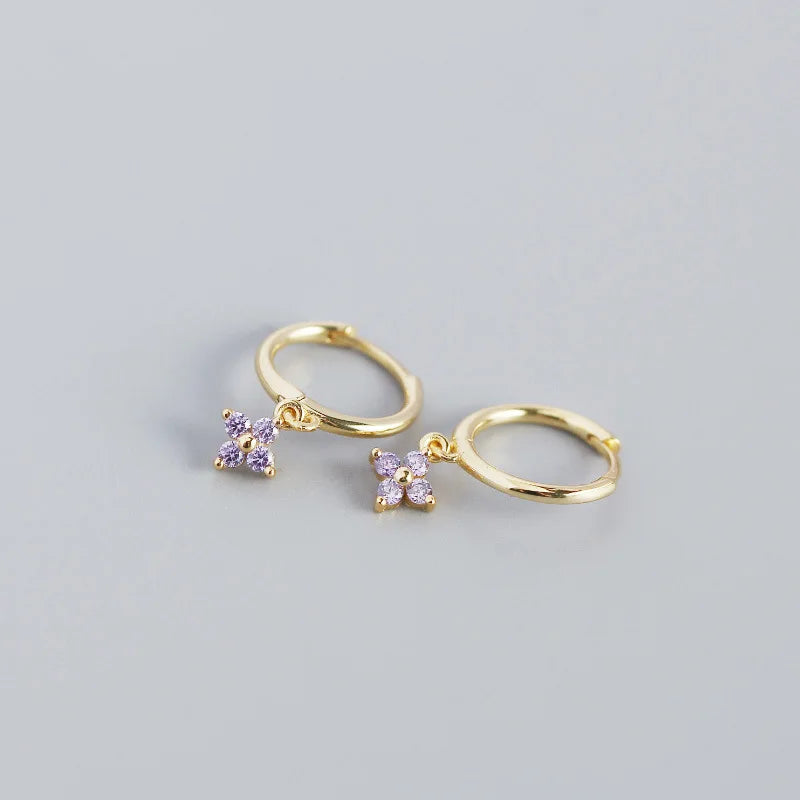 2PC Stainless Steel Cubic Zirconia Small Hoop Earrings Helix Tragus