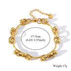 Gold Colour Stainless Steel Bangle 18K Plated Heart Wrist Chain