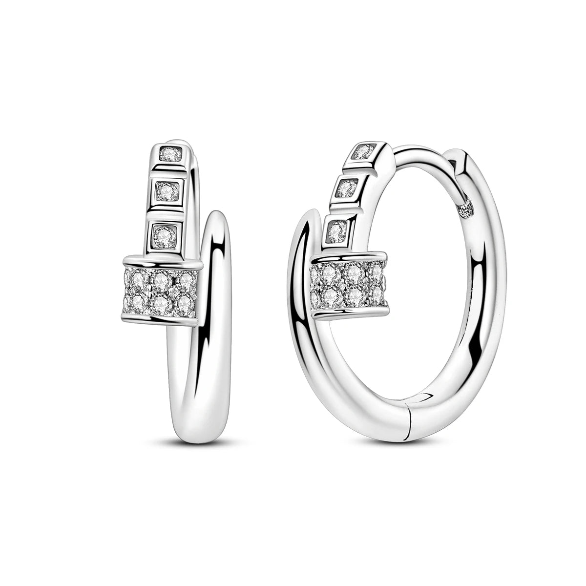 925 Sterling Silver U-shaped Simple Versatile Hoop Earrings Jewellery Gift