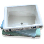 Small Ceramic Book-Shaped Planter with Hole Bookshelf Home Desk Decoration Accessories
