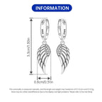 925 Sterling Silver Sparkling Wings Drop Earrings Trendy Anniversary Gift