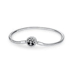 Original 925 Sterling Silver Bracelets Bangles Love Heart Clip Charms Beads Snake Chains For Women Rose Gold DIY Luxury Jewelry