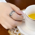 Gold Love Knot Wave Ring 925 Sterling Silver Fine Jewellery Women Men Gift