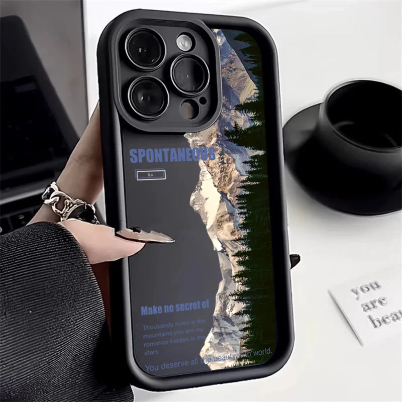 Landscape Mountain Train Case for iPhone 16 15 14 13 12 11 Pro Max XR 7 8