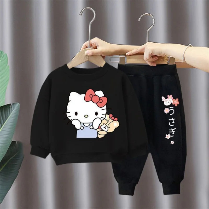 Sanrio Hello Kitty Boys and Girls Tracksuit Spring Autumn Clothing Set