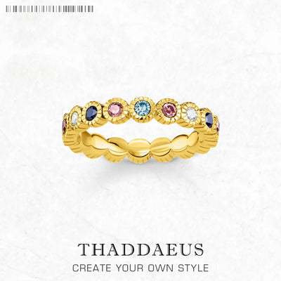 Golden Royalty Ring 925 Sterling Silver Victorian Vintage Jewellery Women