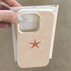 Summer Shell Starfish Lychee Case for iPhone 17 16 15 14 Pro Max