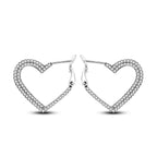 925 Sterling Silver Exquisite Heart-shaped Versatile Hoop Earrings Birthday Gift