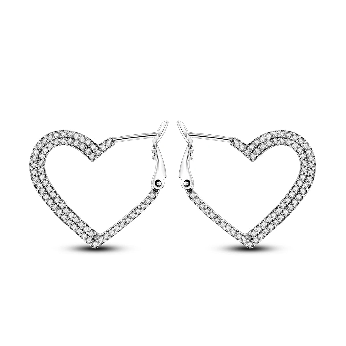 925 Sterling Silver Exquisite Heart-shaped Versatile Hoop Earrings Birthday Gift