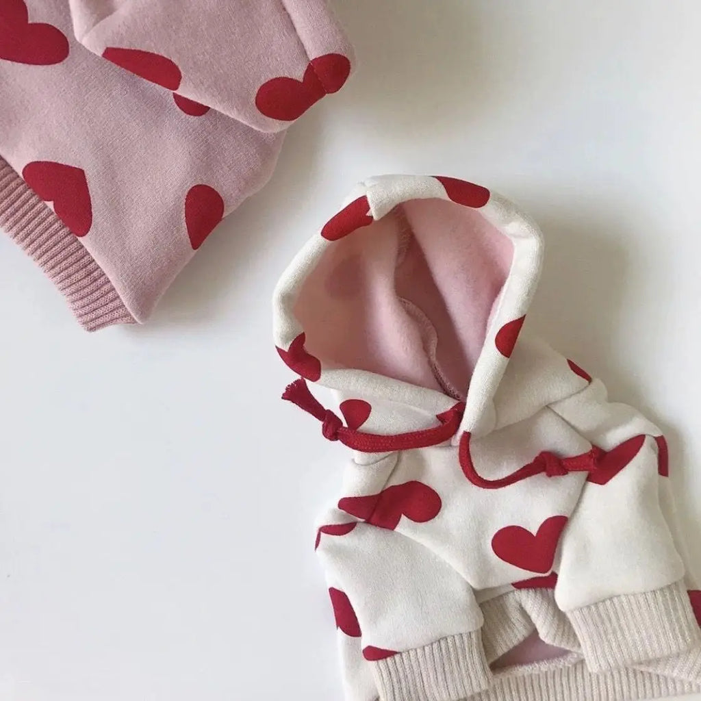 Fashion Dog Hoodie Sweatshirt for Small Medium Dogs, Chic Fashion Puppy Clothes with Heart Design, Cute Hooded Pet Coat  Outfits