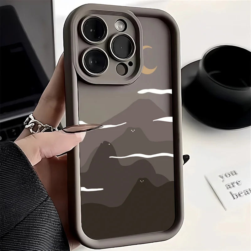 Mountain Cloud Silicon Case for iPhone 17 16 15 14 13 12 11 Pro Max Plus Air