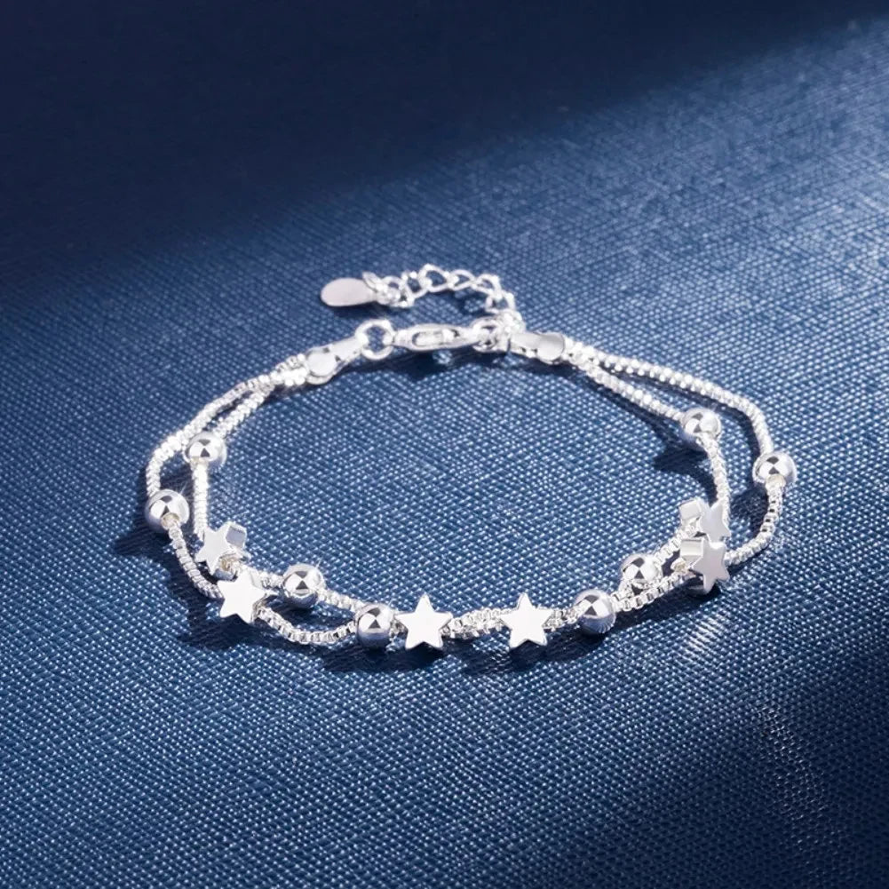 20cm Original Luxury Charm Chain Bracelet 925 Sterling Silver Wedding Jewelry