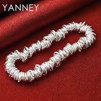 925 Sterling Silver 8-inch Classic Bracelet Men Women Hip Hop Jewellery
