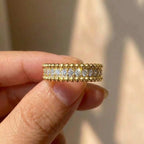 925 Sterling Silver Trendy Simple Ring Shiny Cubic Zirconia Exquisite Finger Accessory Party Jewellery