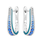 925 Sterling Silver Animal Plant Green Zircon Circle Hoop Earrings Jewellery