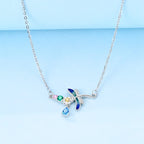 925 Sterling Silver Luminous Firefly Heart Shaped Zircon Pendant Necklace For Women Fashion Anniversary Birthday Jewelry Gifts